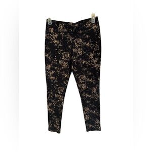 Black and Beige Abstract Print Cotton Leggings - Everyday Essential
